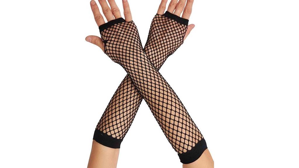 fishnet fingerless gloves for women