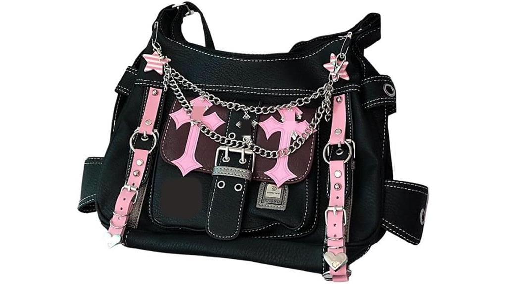 gothic y2k messenger tote