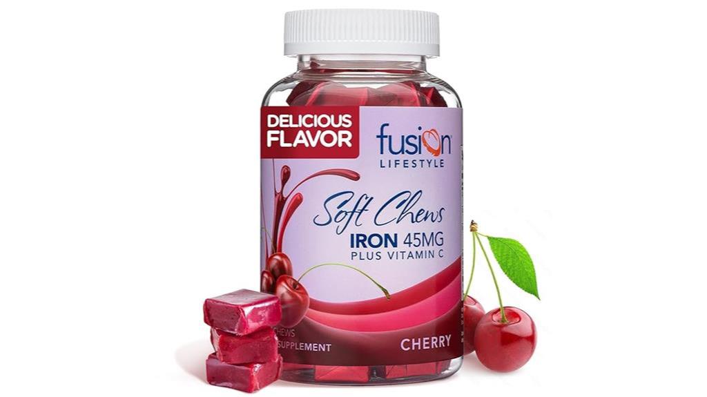 cherry flavored chewable iron supplement