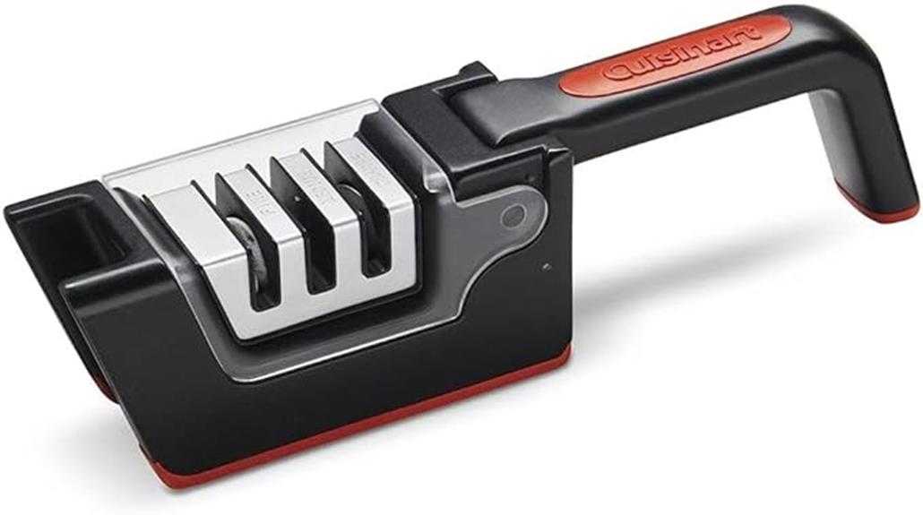 cuisinart knife sharpener black red