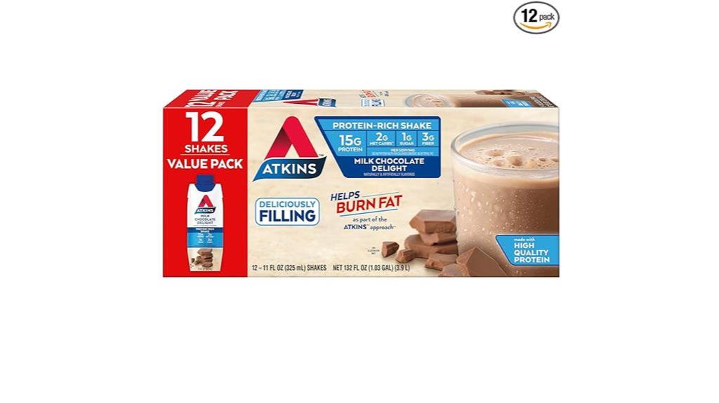 rich chocolate atkins shake