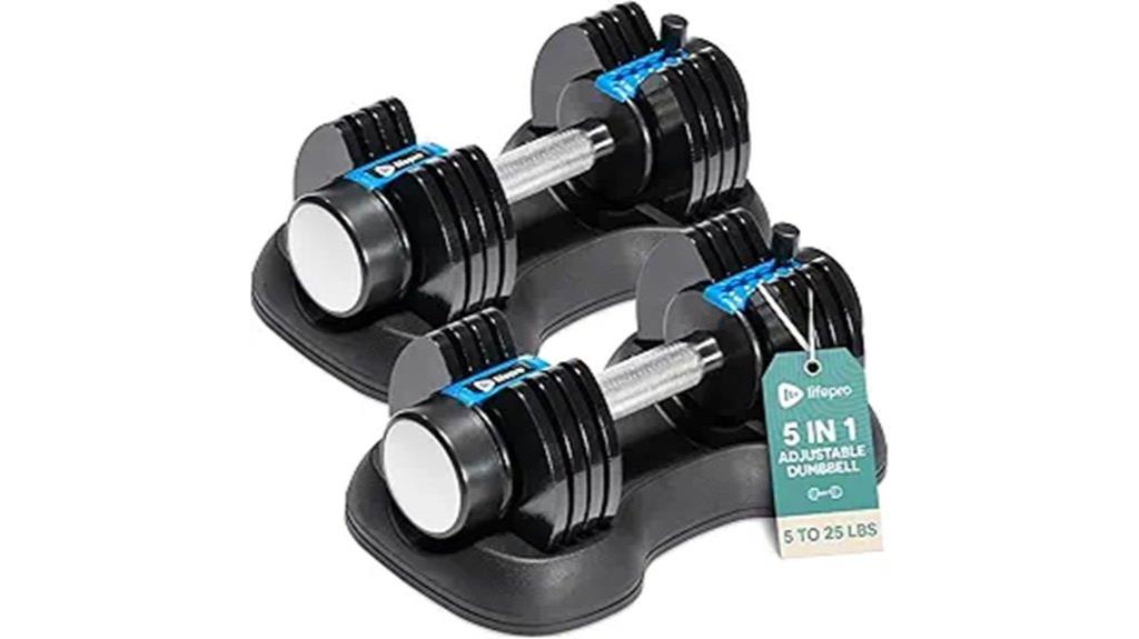 adjustable dumbbells with rack