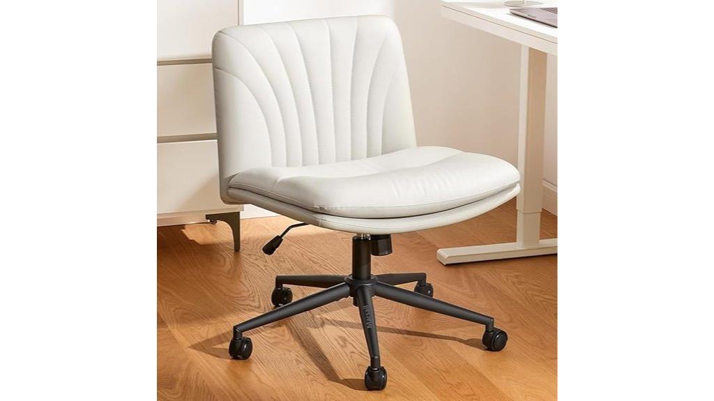 armless desk chair with wheels