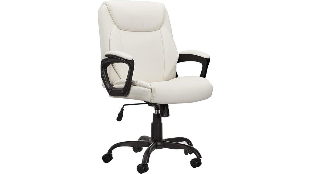 pu padded mid back chair