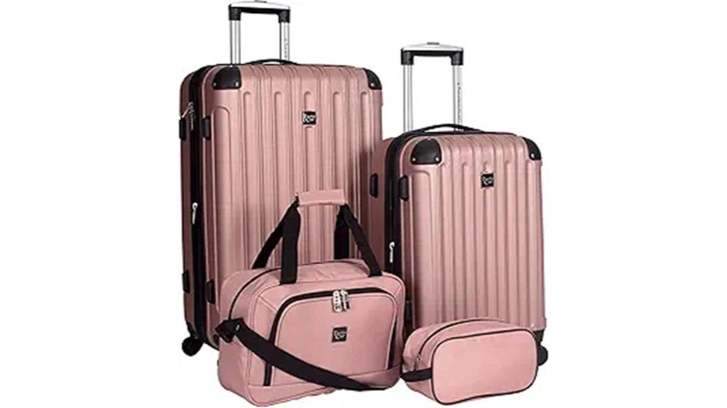 rose gold luggage set