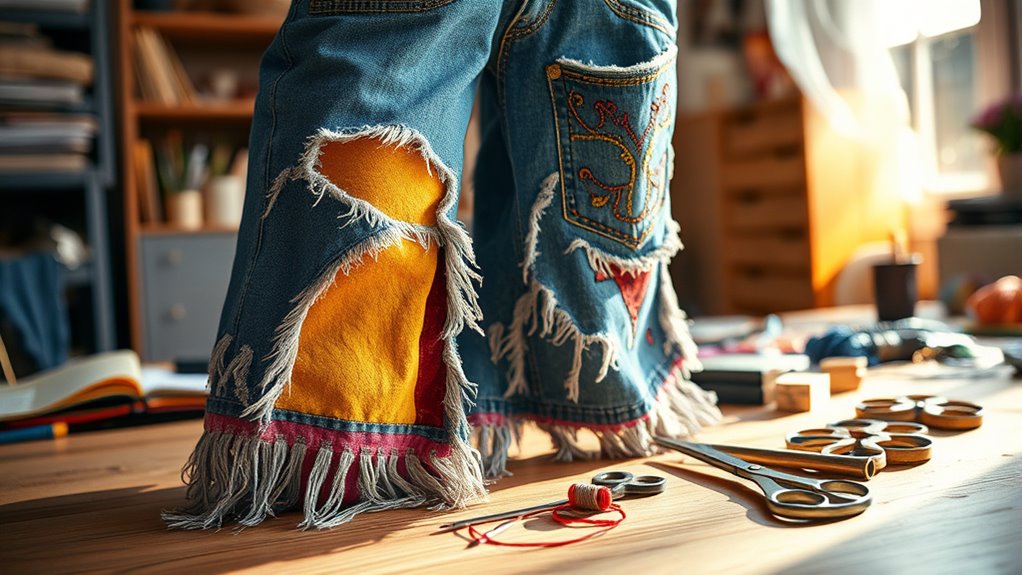 transform jeans with embellishments