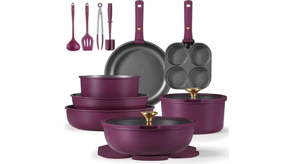 21 piece nonstick cookware set