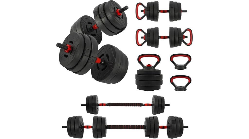 adjustable dumbbell kettlebell set