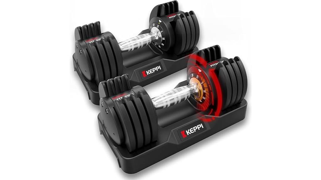 adjustable dumbbells with multiple weights