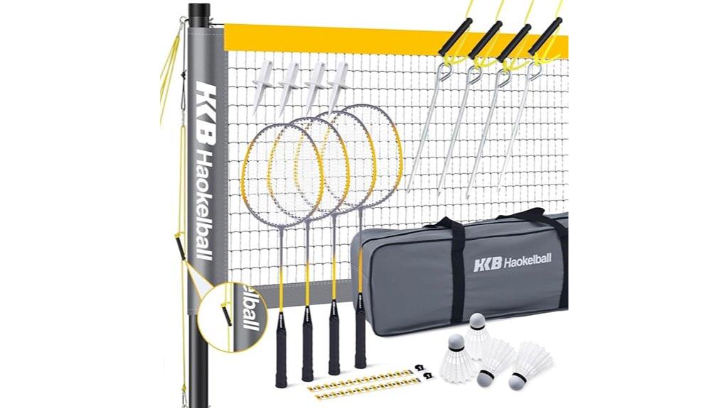 badminton set with rackets