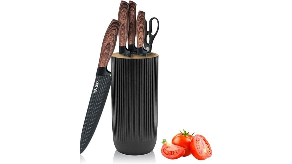 black 6 piece kitchen knives