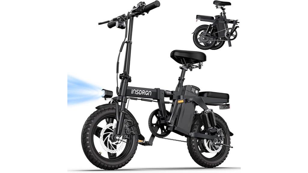 black adult electric folding bike