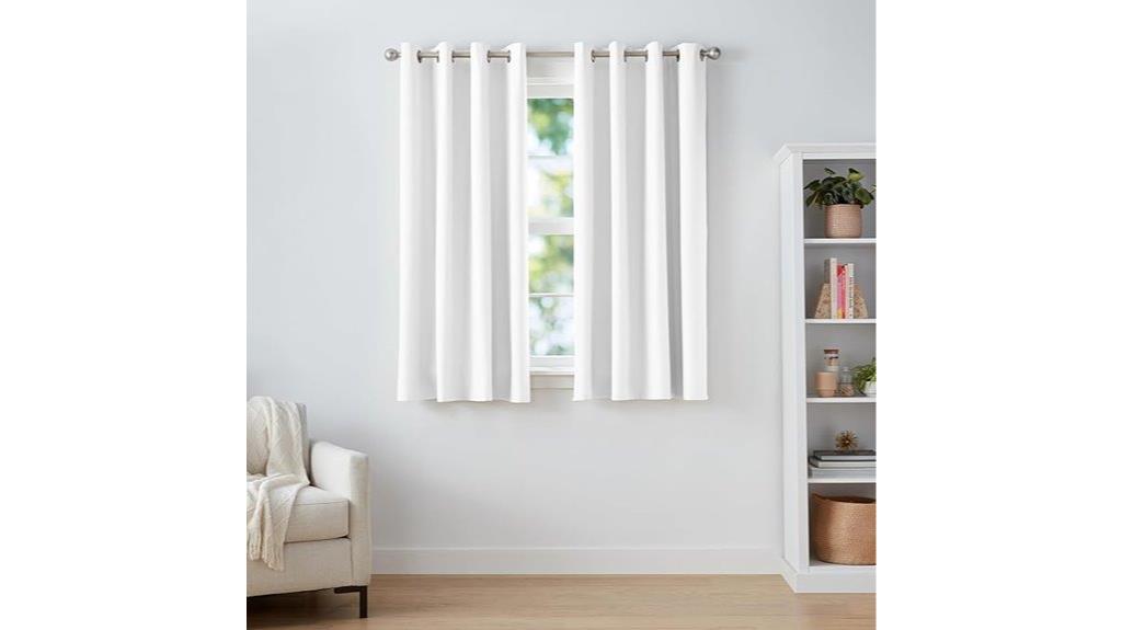 blackout curtain set white
