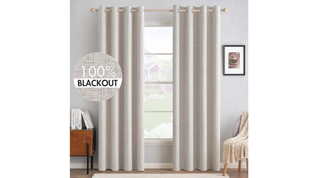 blackout linen bedroom curtains