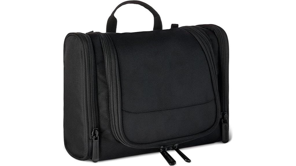 compact multi compartment toiletry bag