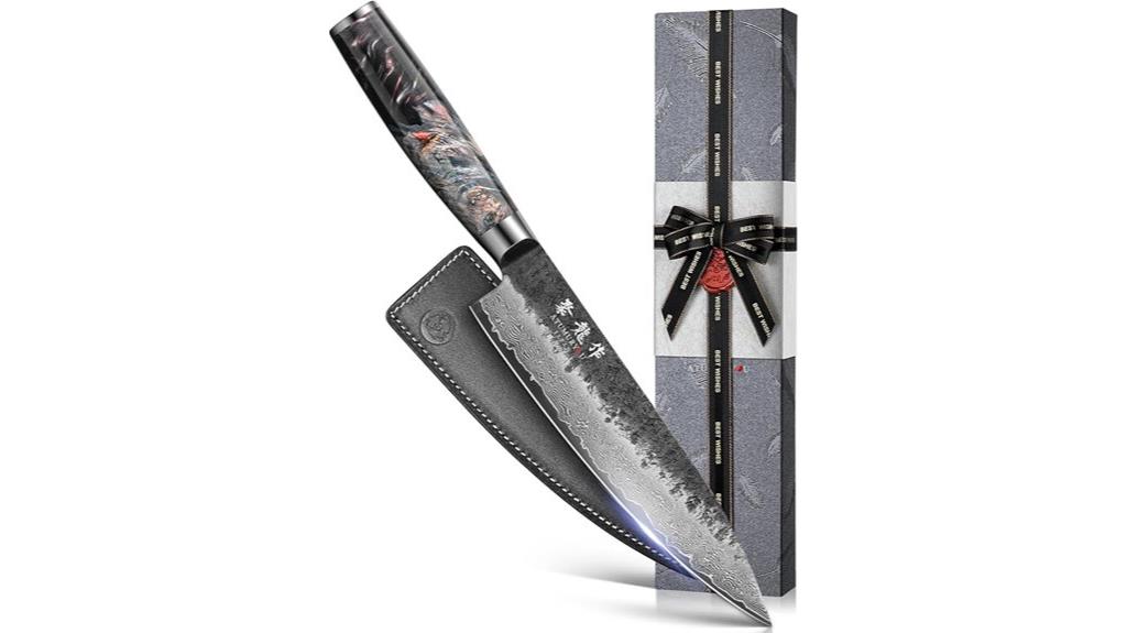 damascus 8 inch kitchen knife