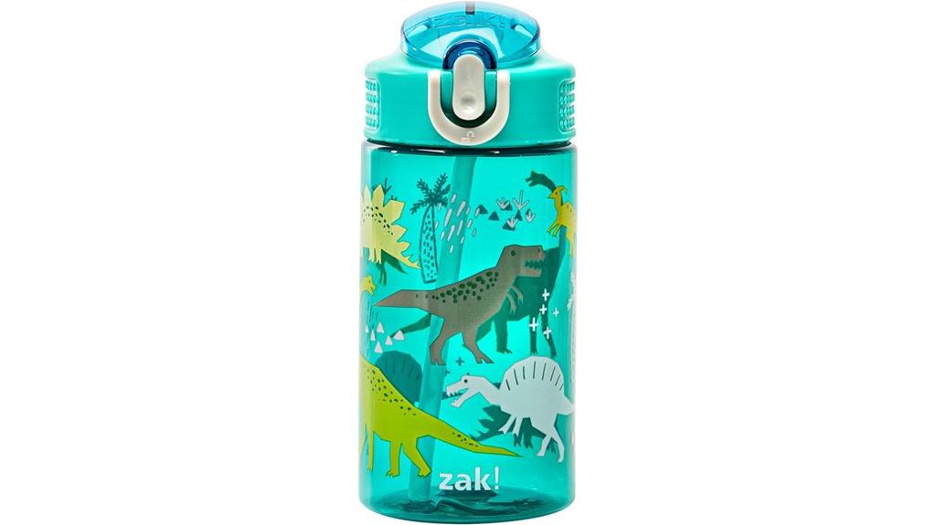 dinosaur themed kids water bottle