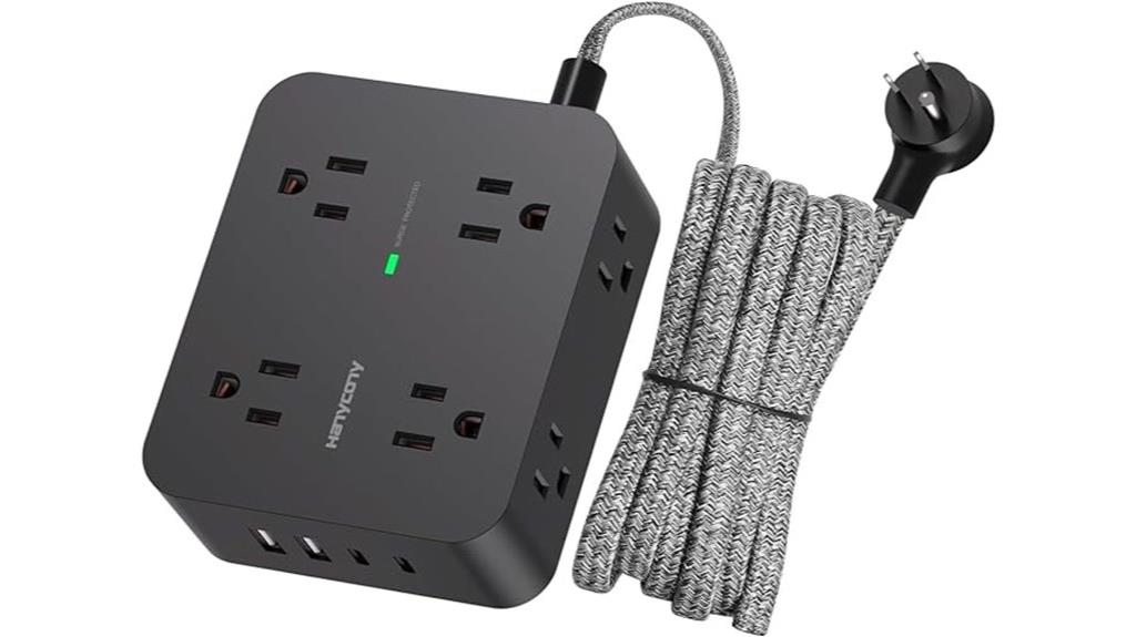 eight outlets four usb