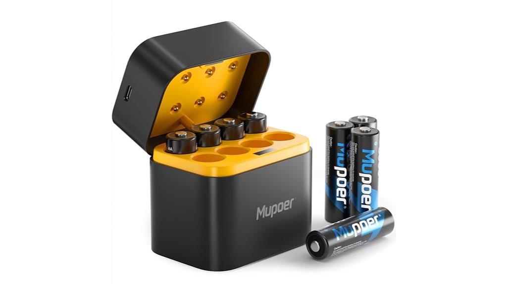eight rechargeable aa lithium batteries