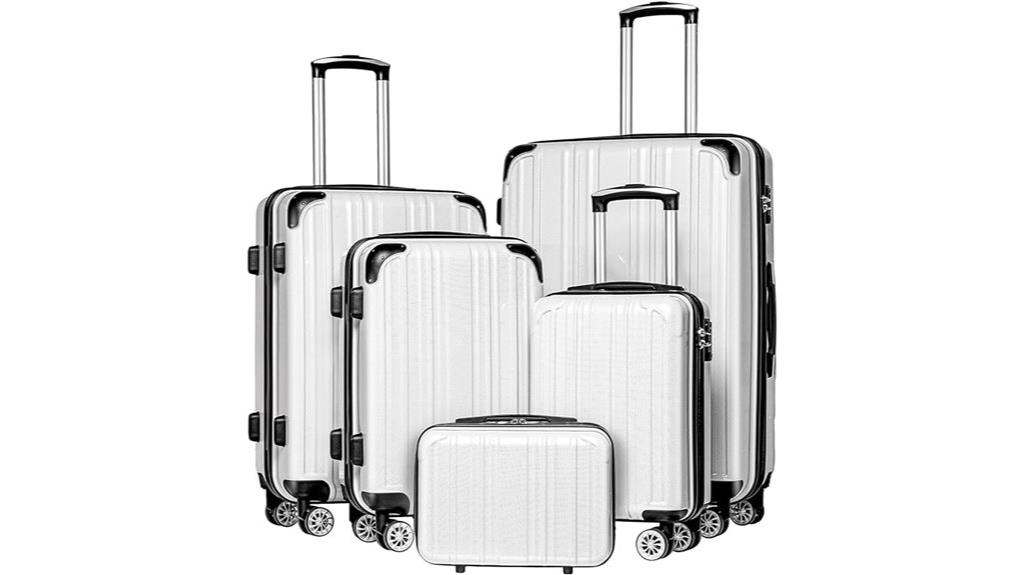 five piece expandable luggage