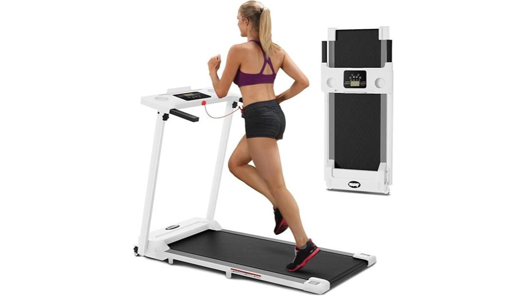 foldable home treadmill with led