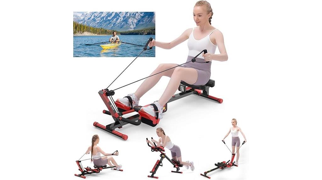 foldable rowing and ab machine