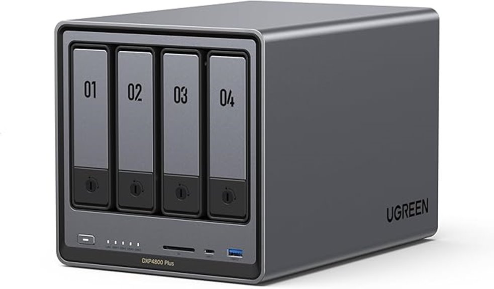 four bay desktop storage