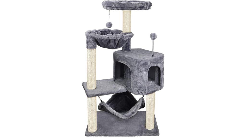 grey cat tree condo
