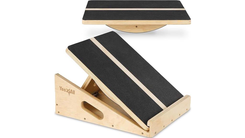 incline stretching and squats board