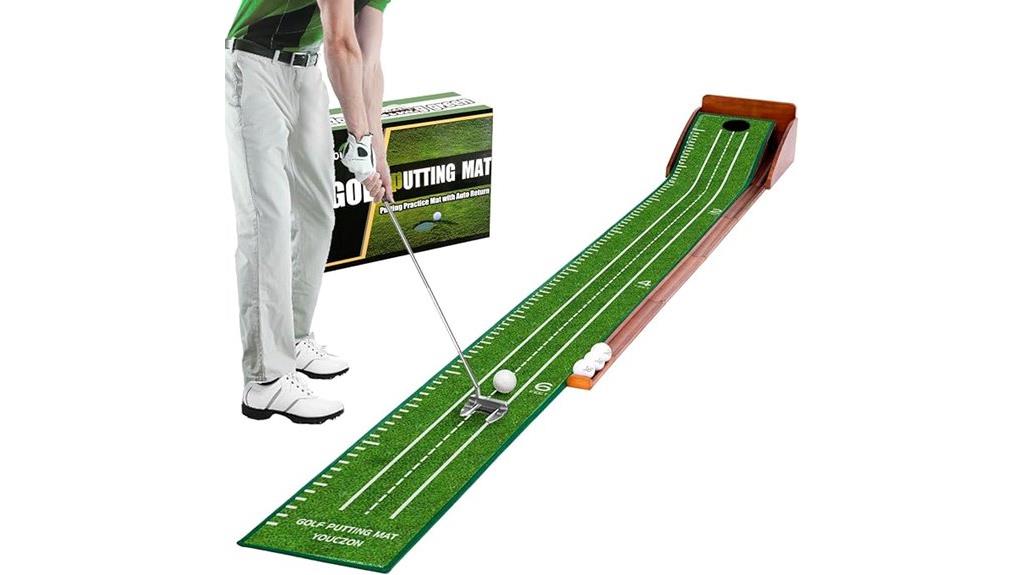 indoor golf mat with ball return