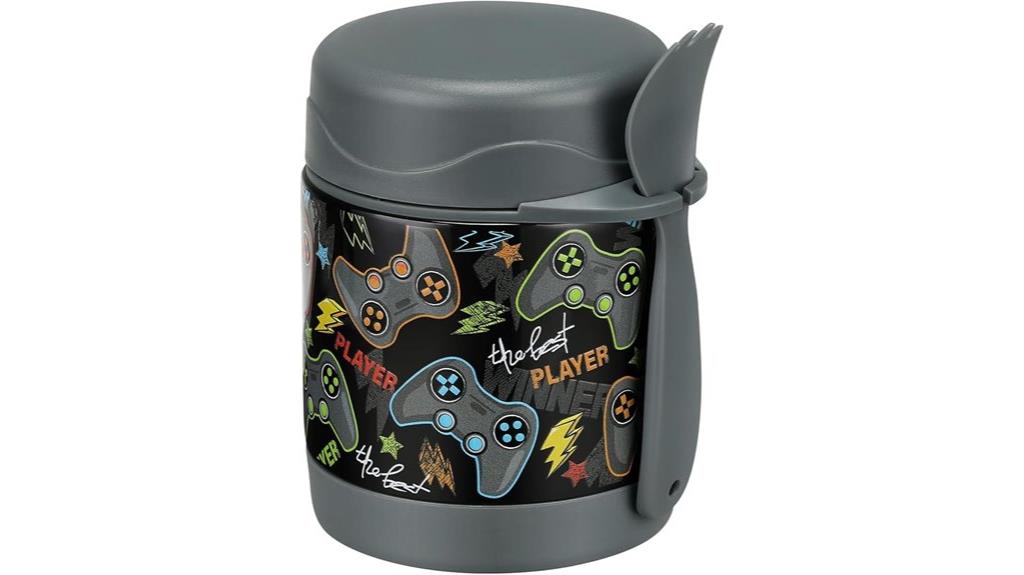 kids 10oz black food jar