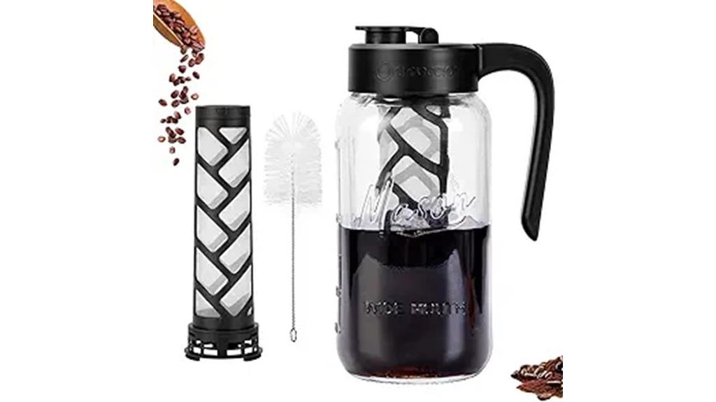 large glass cold brew pitcher