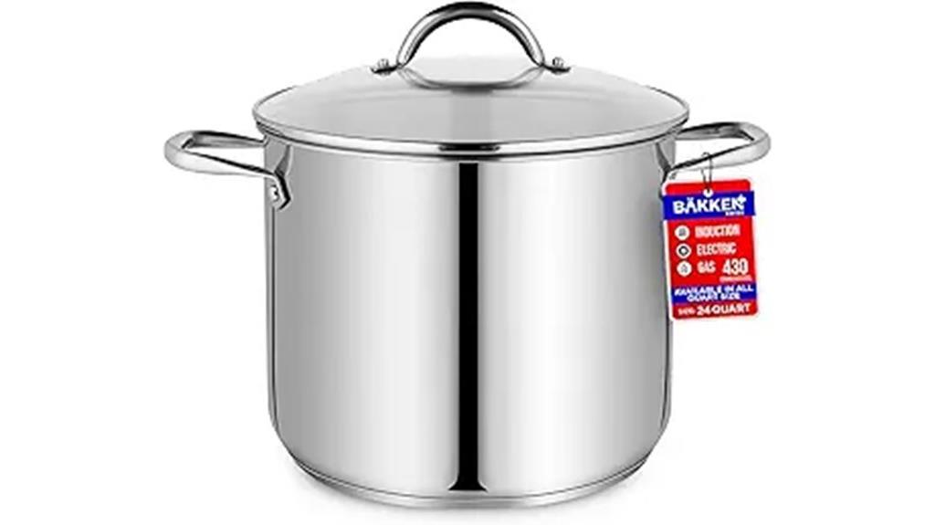 large stainless steel stockpot