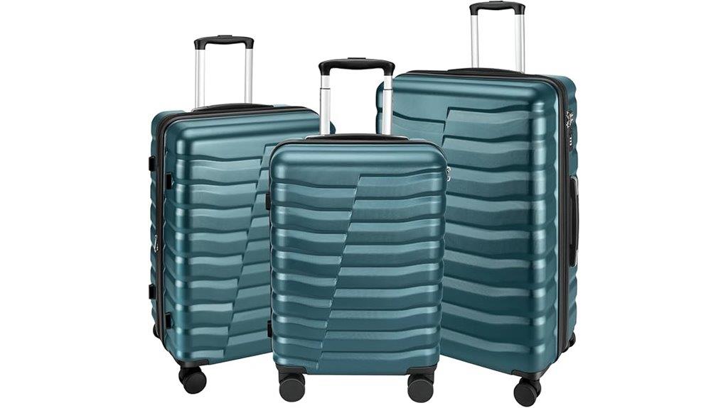 lightweight 3 piece spinner luggage
