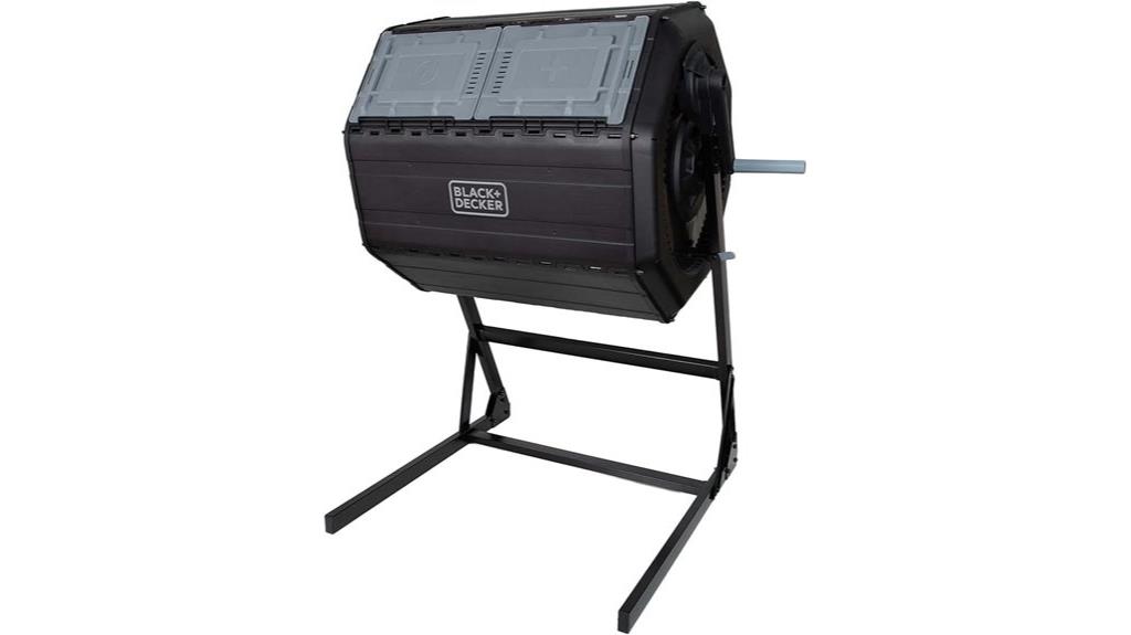 outdoor dual chamber compost tumbler