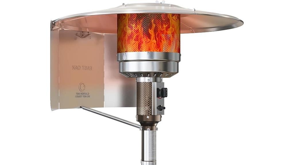 outdoor heater reflector shield