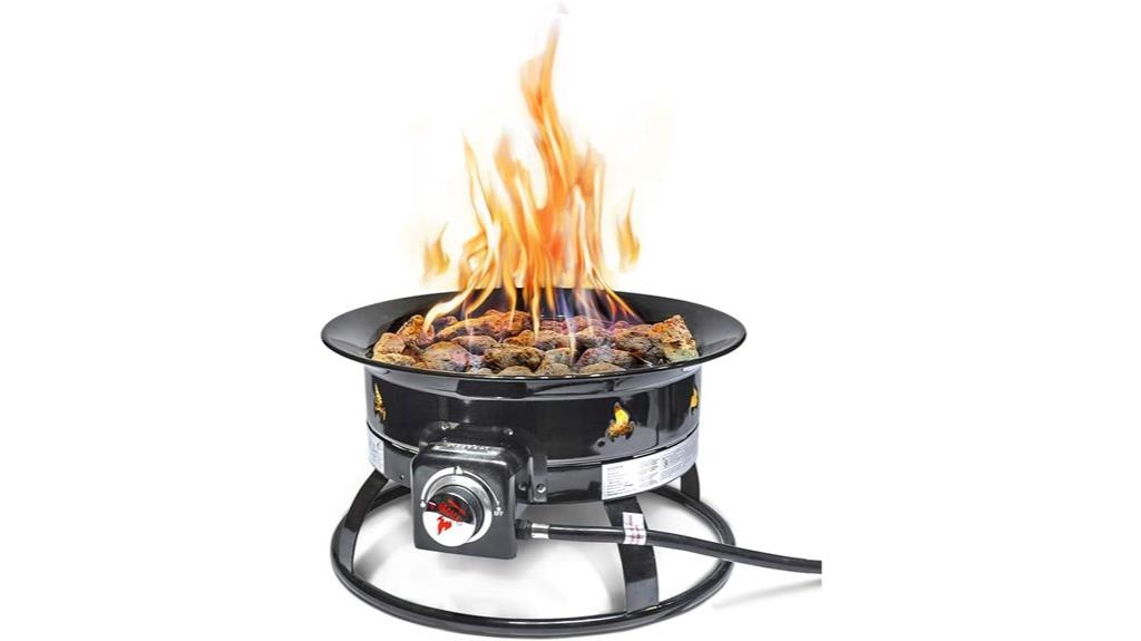 portable 19 inch propane fire pit