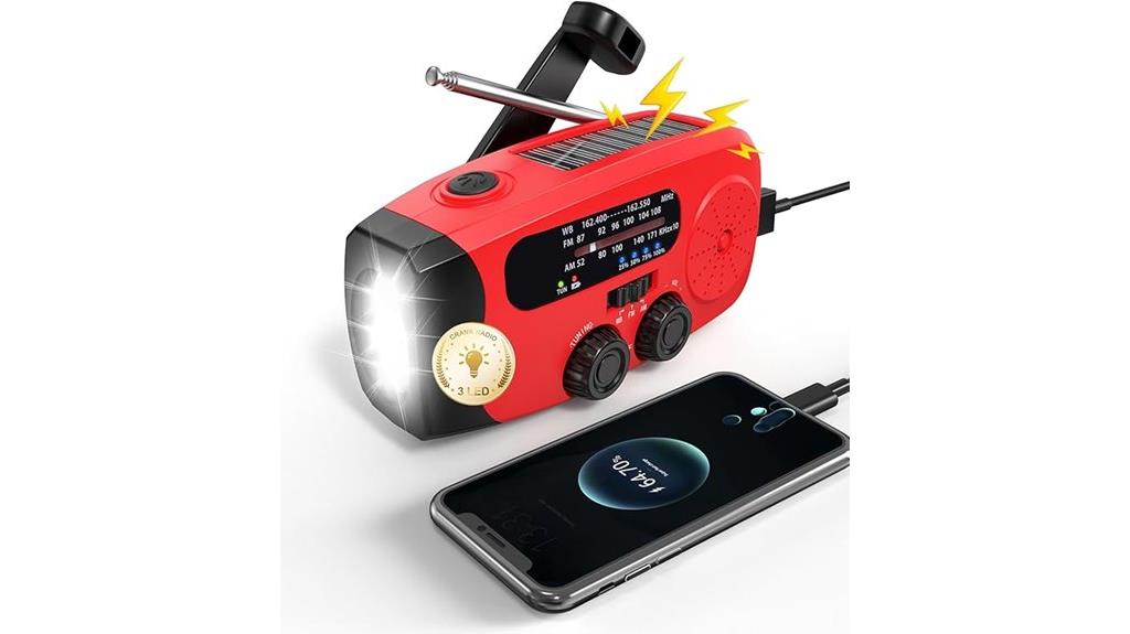 portable crank flashlight radio