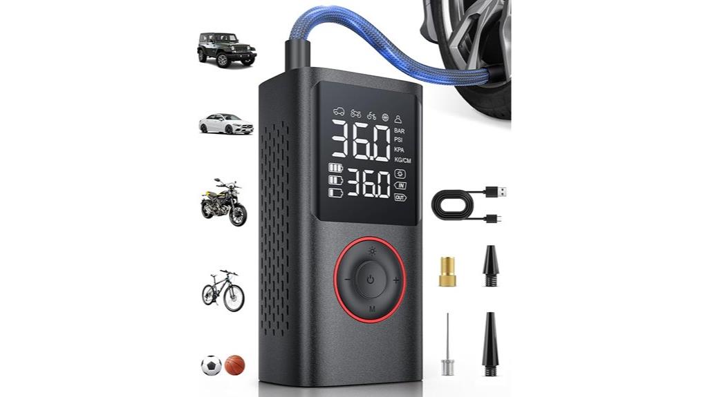 portable tire inflator with gauge