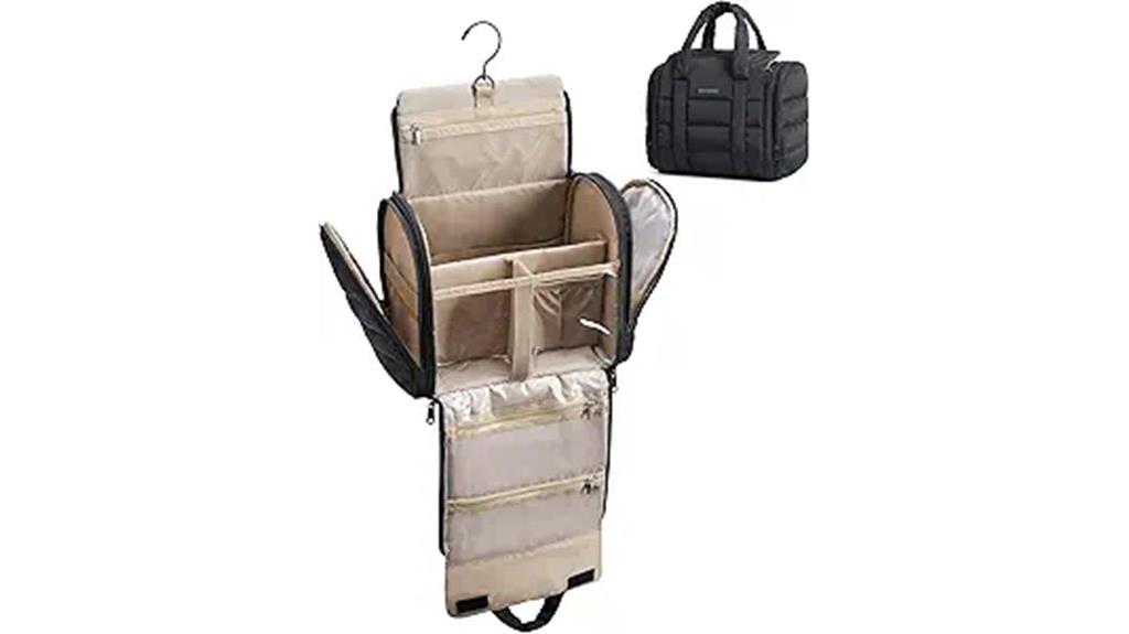 removable partition toiletry bag