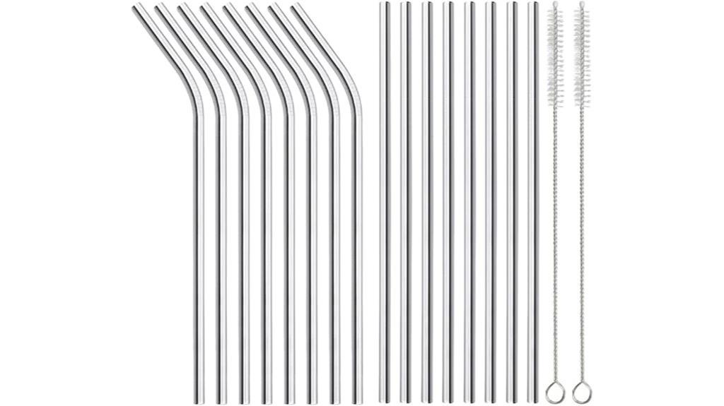 reusable metal straw set