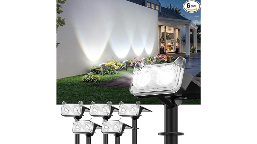 six pack outdoor solar spotlights