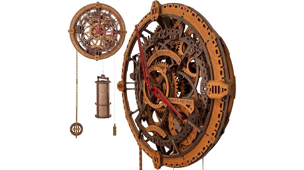 steampunk wooden puzzle clock