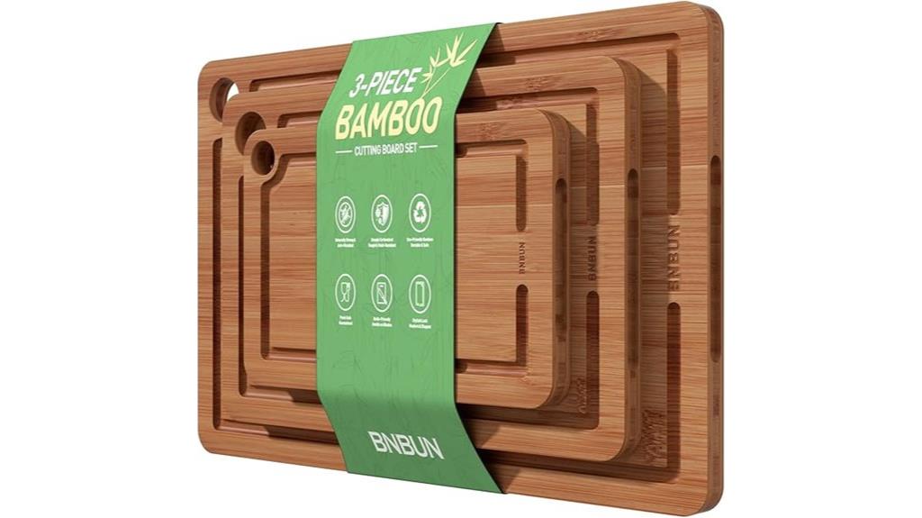 three piece bamboo board set