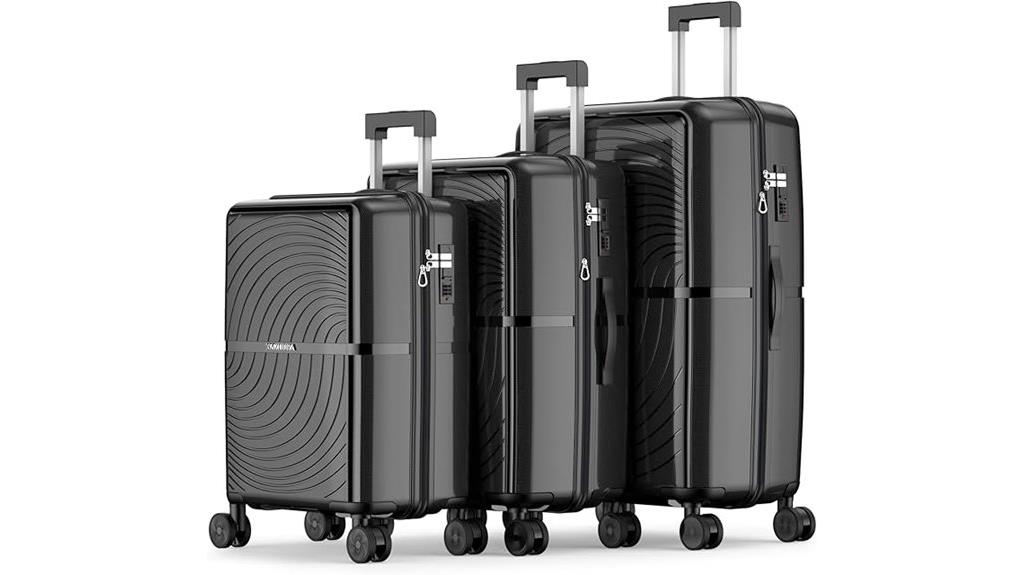 three piece hardside luggage