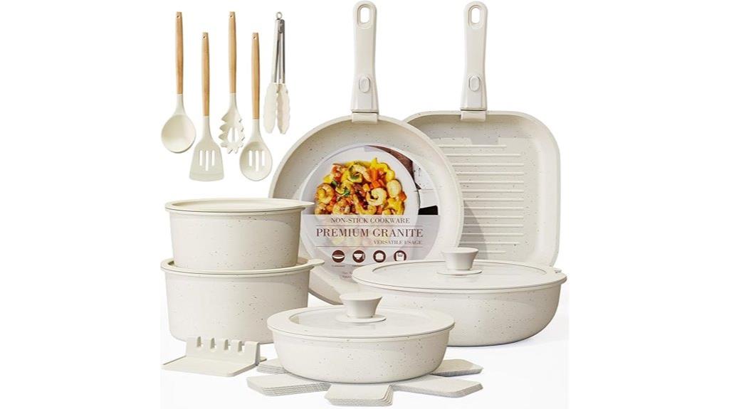 twenty three piece ceramic cookware