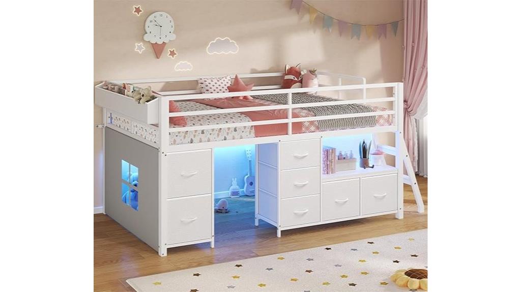 twin loft bed with storage