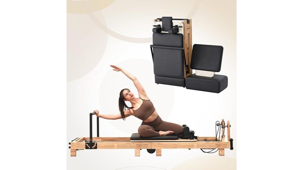 wooden foldable pilates reformer