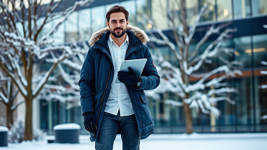 layered winter workwear safety