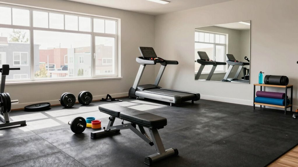 optimized well lit workout space
